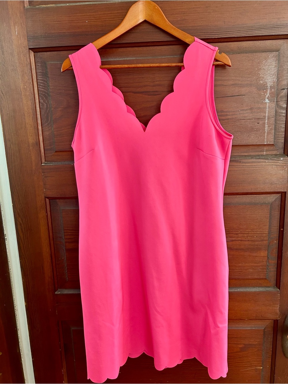 Lilly Pulitzer Girls' Scallop V-Neck Shift Dress - Hot Pink - Picture 3 of 10